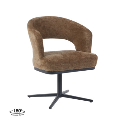 LABEL51 Eetkamerstoel Monaco - Taupe - Tresor - Zwart Metaal