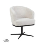 LABEL51 Eetkamerstoel Cannes - Naturel - Tresor - Zwart Metaal