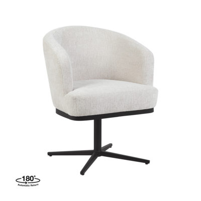 LABEL51 Eetkamerstoel Cannes - Naturel - Tresor - Zwart Metaal
