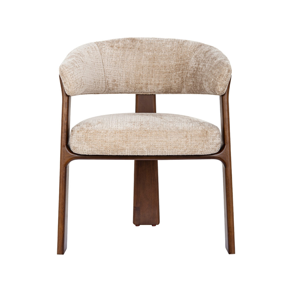 LABEL51 Eetkamerstoel Nice - Beige - Cremona - Walnoot Hout - Afbeelding 2