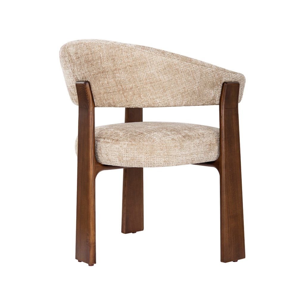 LABEL51 Eetkamerstoel Nice - Beige - Cremona - Walnoot Hout - Afbeelding 4