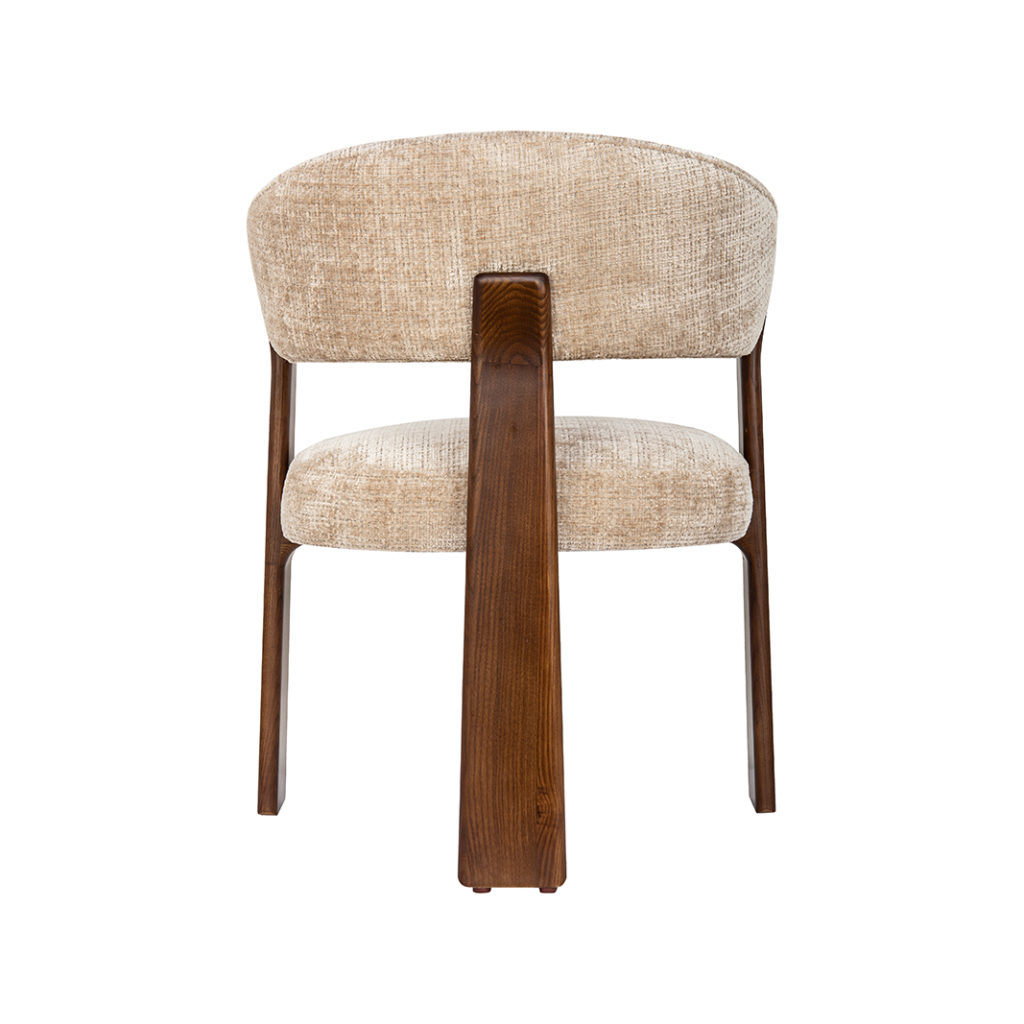LABEL51 Eetkamerstoel Nice - Beige - Cremona - Walnoot Hout - Afbeelding 5